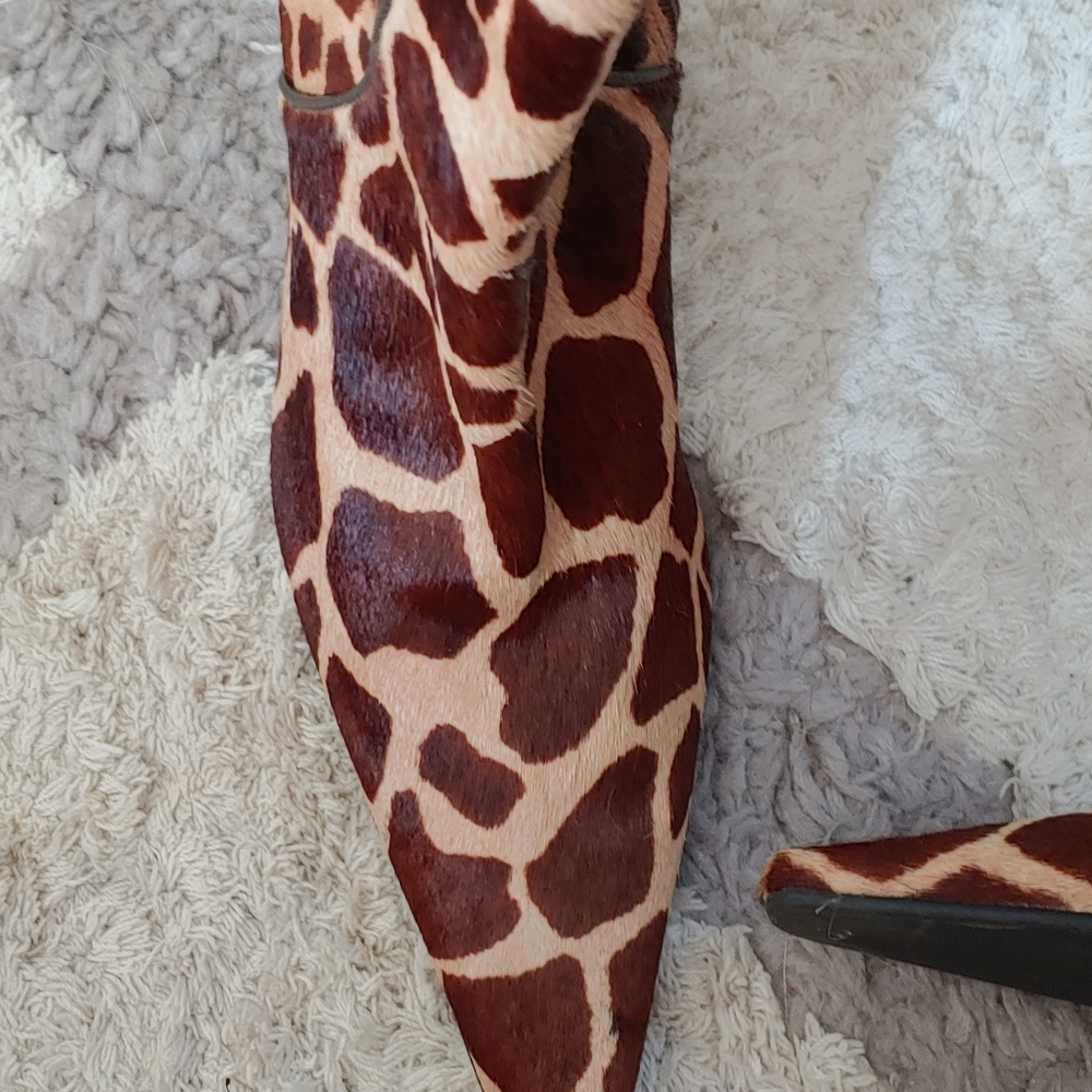 RALPH LAUREN CALF HAIR LEOPARD BOOTS